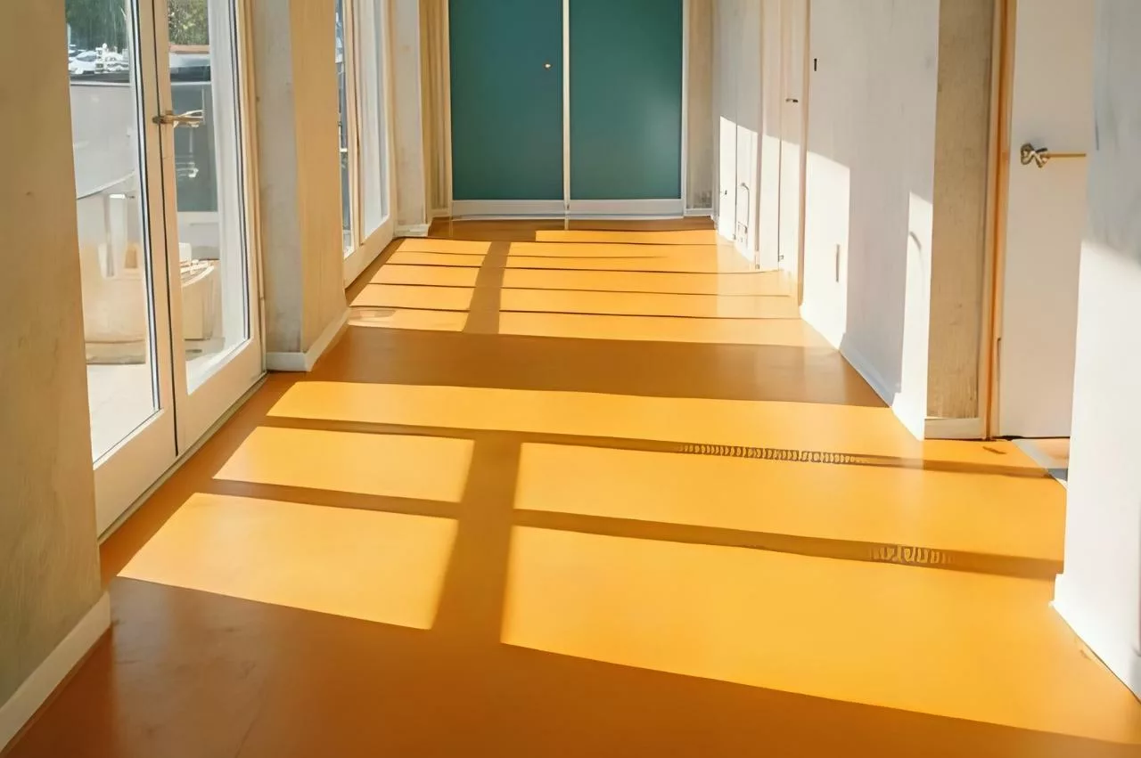 Cat lantai di area koridor mengunakan cat berkualitas dari foxapaint