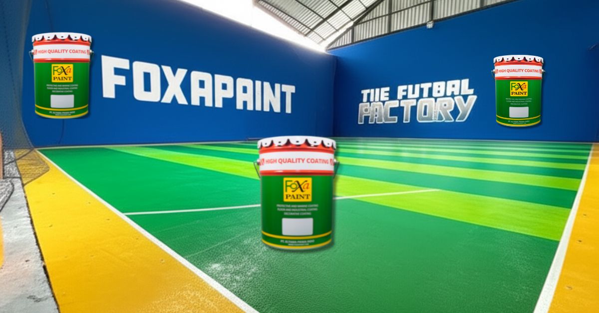 Cat lapangan futsal indoor Foxa Paint – tahan lama, anti licin, cocok untuk permukaan beton dan aspal.
