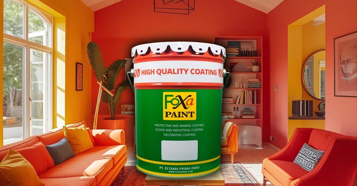 Jual cat tembok interior Foxapaint berkualitas tinggi dengan warna cerah dan tahan lama, cocok untuk rumah tropis dan ruangan modern.