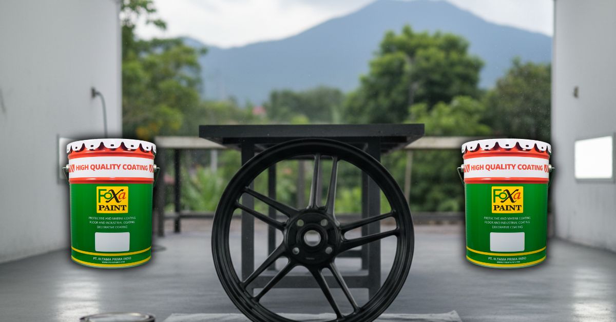 Cat velg motor Bogor warna hitam doff hasil pengecatan ulang