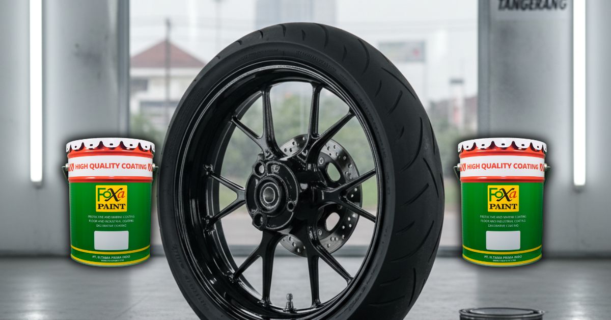Cat velg motor Tangerang dengan hasil mengkilap setelah repaint