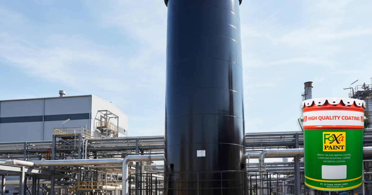 Permukaan pipa baja tampak rapi dan terlindungi setelah dilapisi cat tahan panas, mampu menahan suhu tinggi tanpa mengelupas.