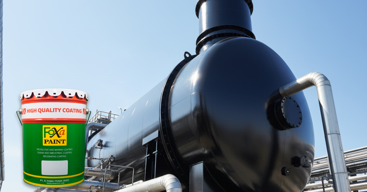 Permukaan boiler terlihat halus dan terlindungi setelah dilapisi cat heat resistance yang tahan panas dan anti korosi.