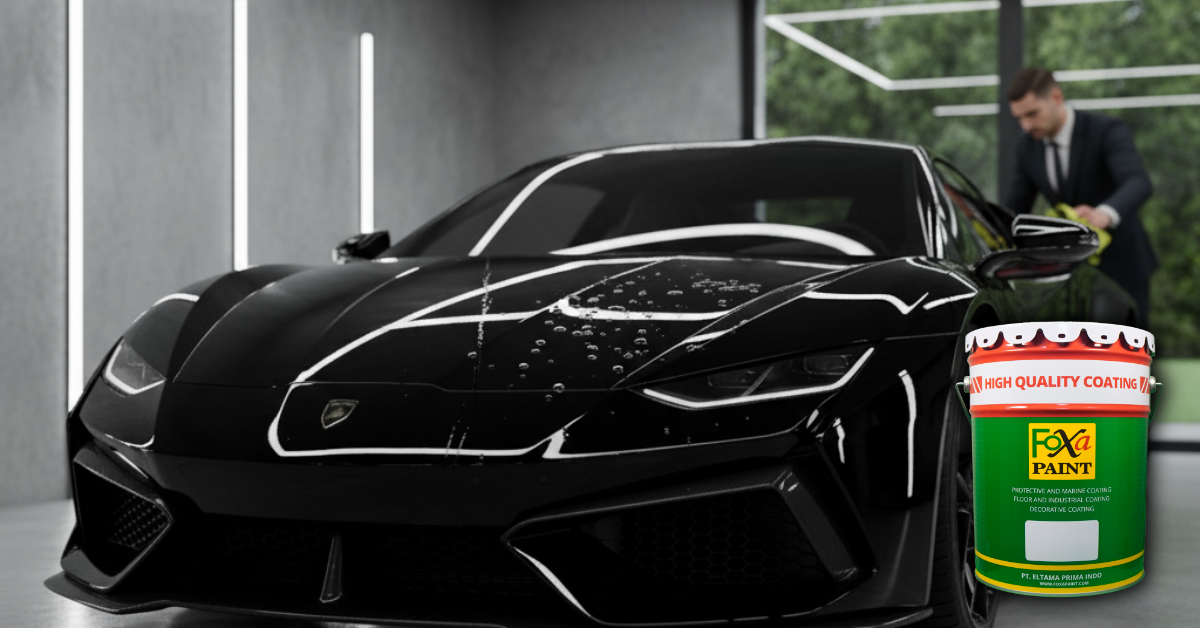 Mobil warna hitam glossy elegan hasil cat body premium mengkilap