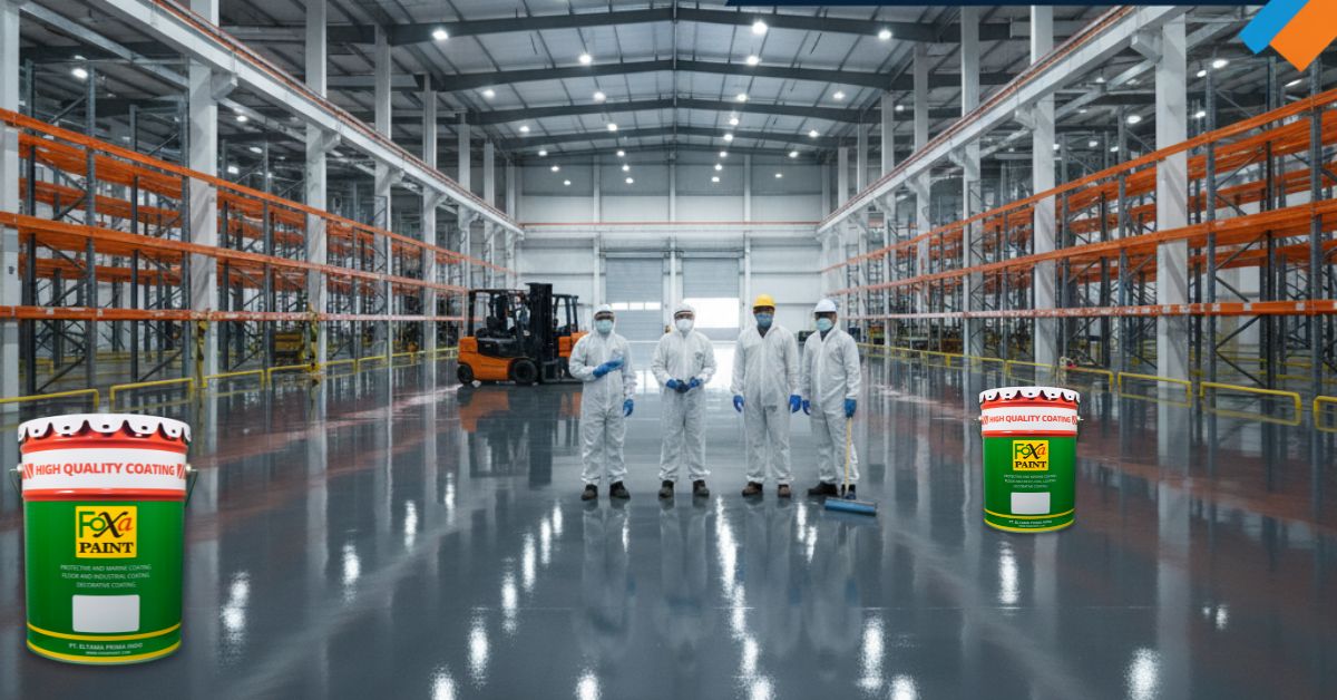 Jasa pemasangan epoxy lantai dengan hasil rapi, kuat, dan tahan lama untuk pabrik dan gudang