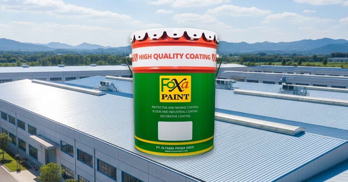 Cat atap Foxapaint di design khusus untuk diaplikasikan di atap seng
