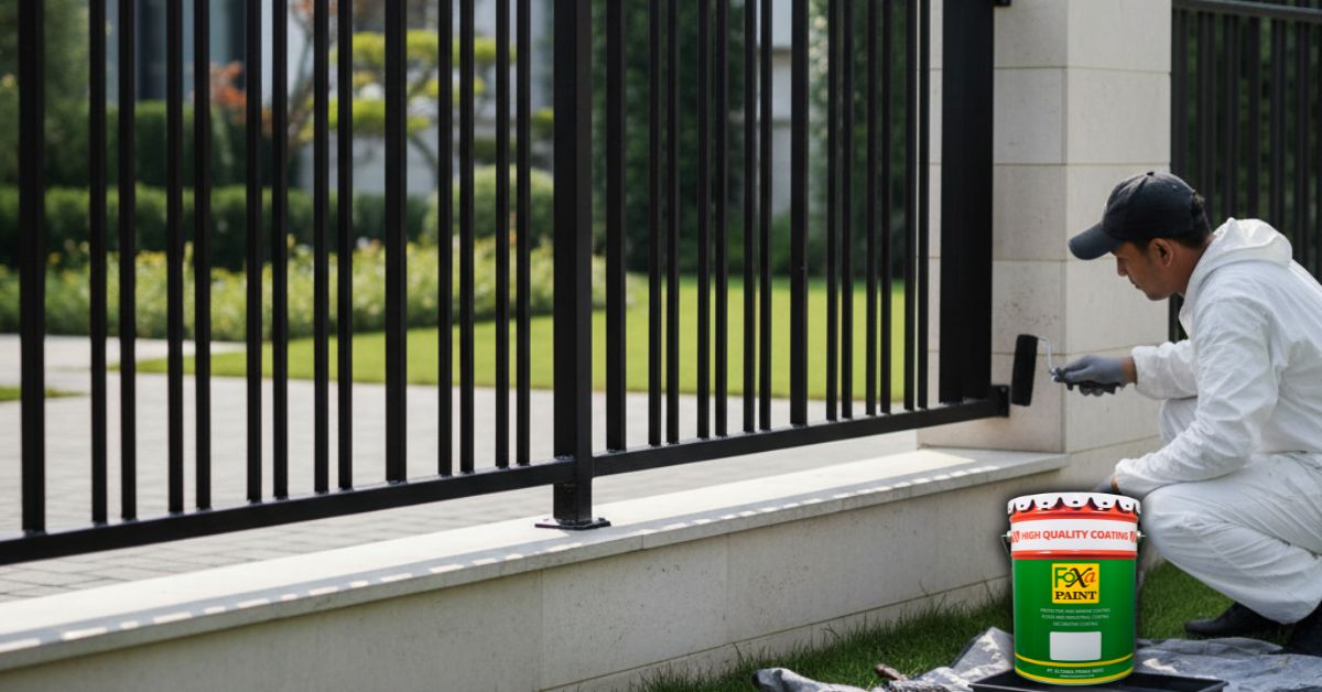 Jual cat besi pagar anti karat warna hitam elegan