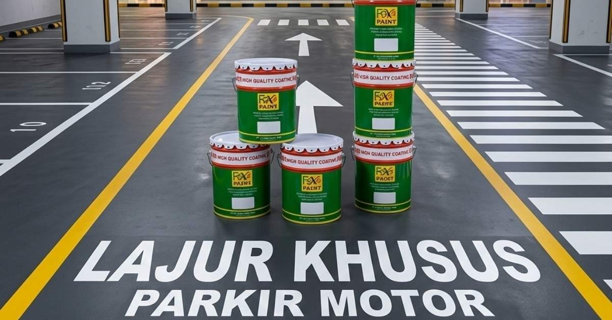 Jual cat marka jalan cold plastic Foxapaint untuk lajur parkir motor berkualitas tinggi