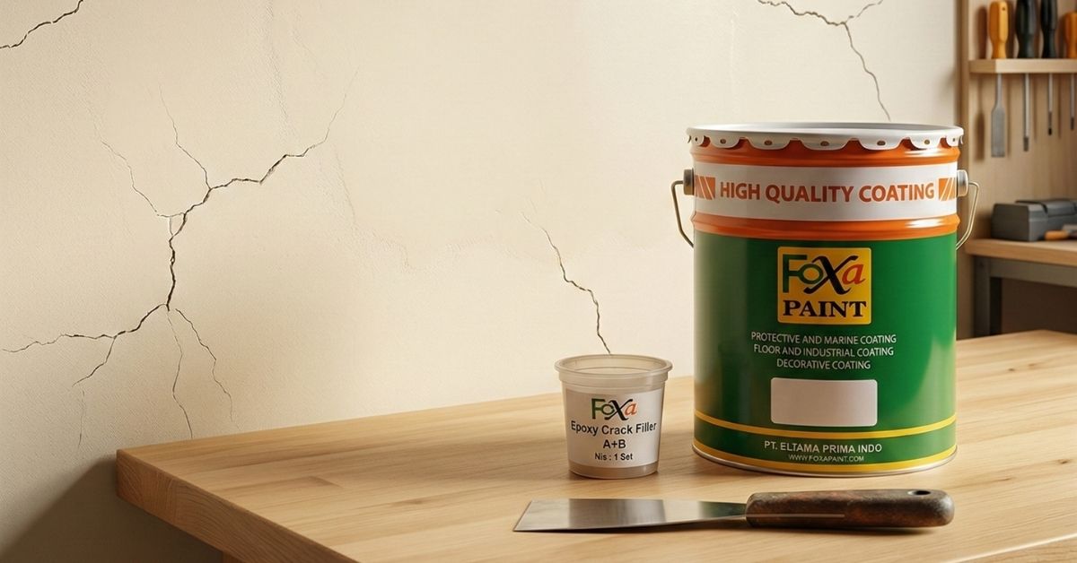 Jual semen epoxy Papua untuk perbaikan retak dinding dan lantai menggunakan Foxapaint