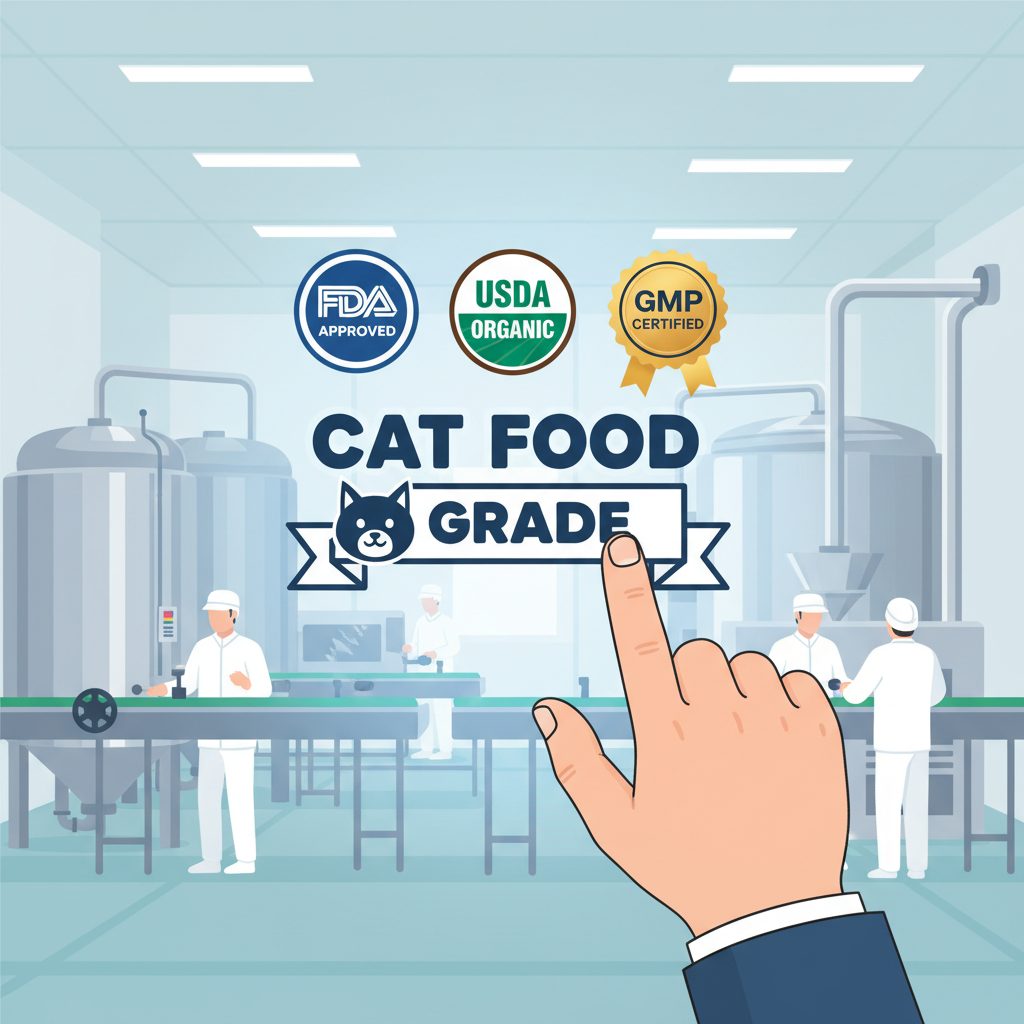 Sertifikasi penting dan logo FDA, USDA untuk cat food grade yang menjamin keamanan pangan